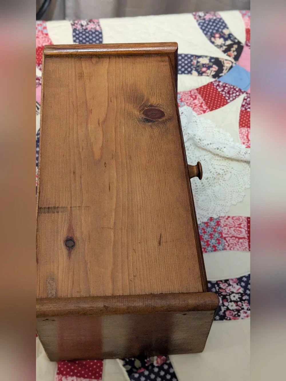 Vintage Wood Bread Box Farm House Cottagecore Grannycore Rustic Kitchen